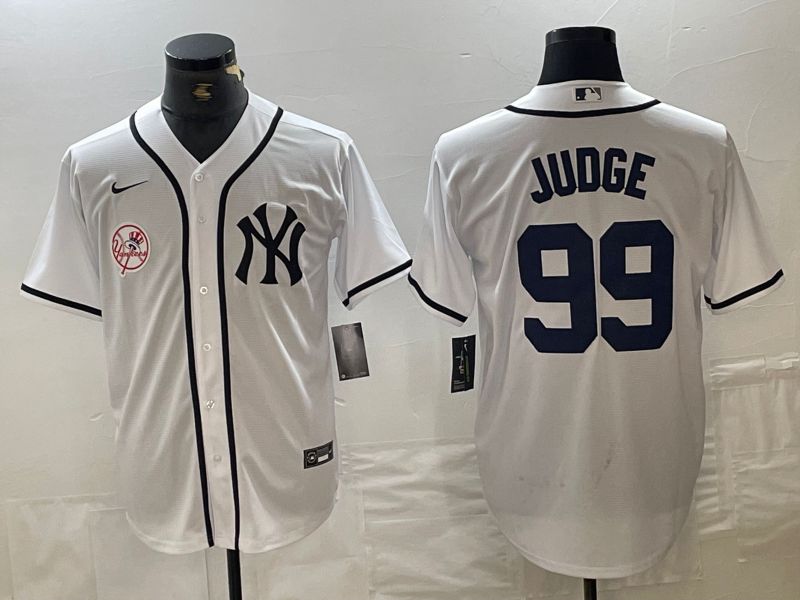 Men New York Yankees #99 Judge White Third generation joint name Nike 2024 MLB Jersey style 3->new york yankees->MLB Jersey